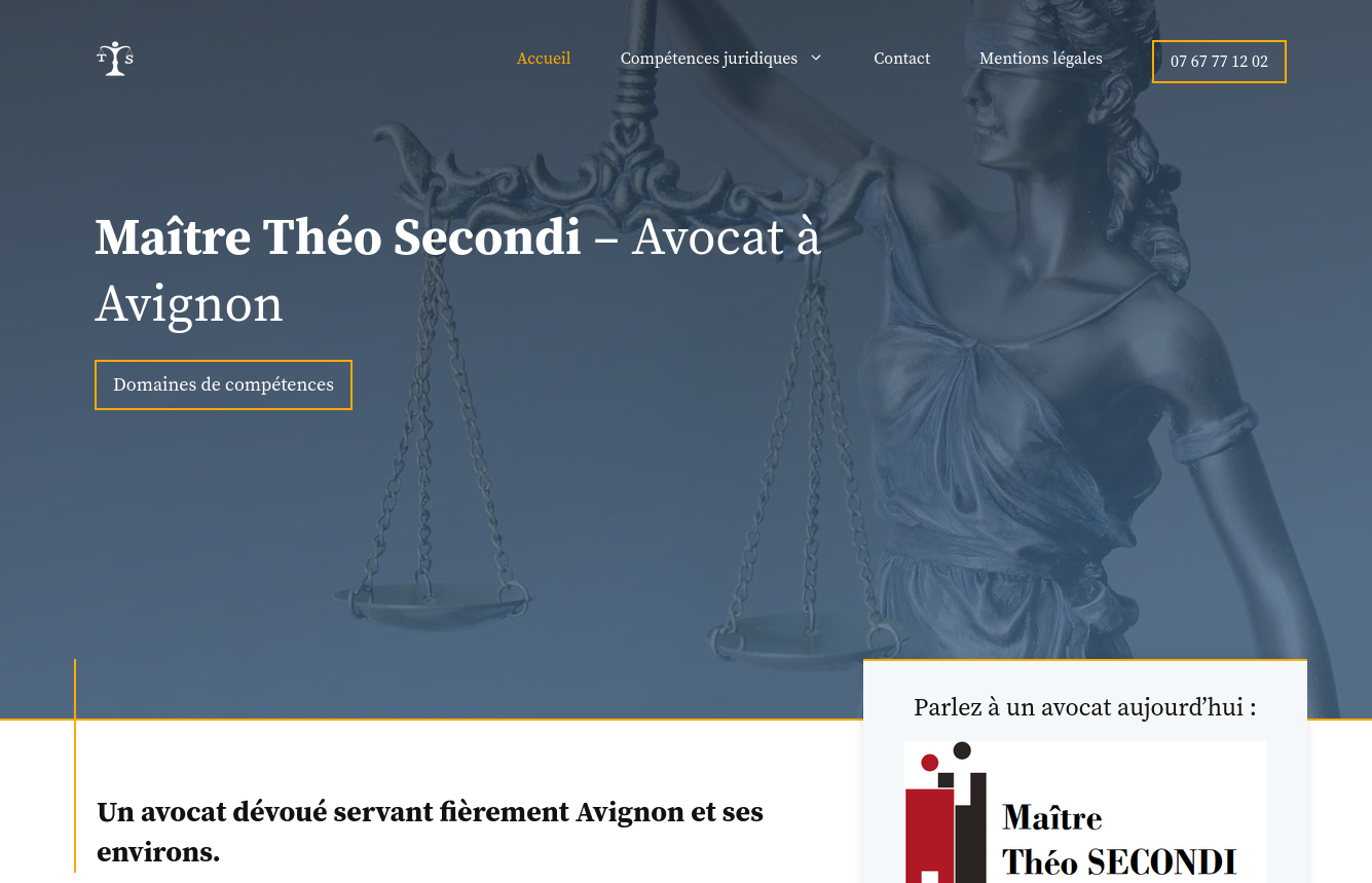 Création du site internet avocat-secondi.fr